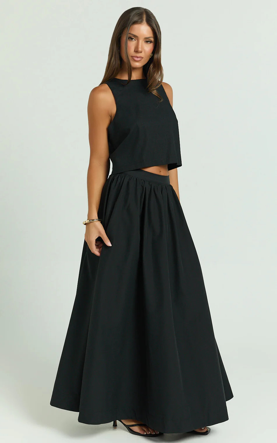 Preston Maxi Skirt - Gathered Waist Full Skirt in Black | Showpo (US, UK & Europe)