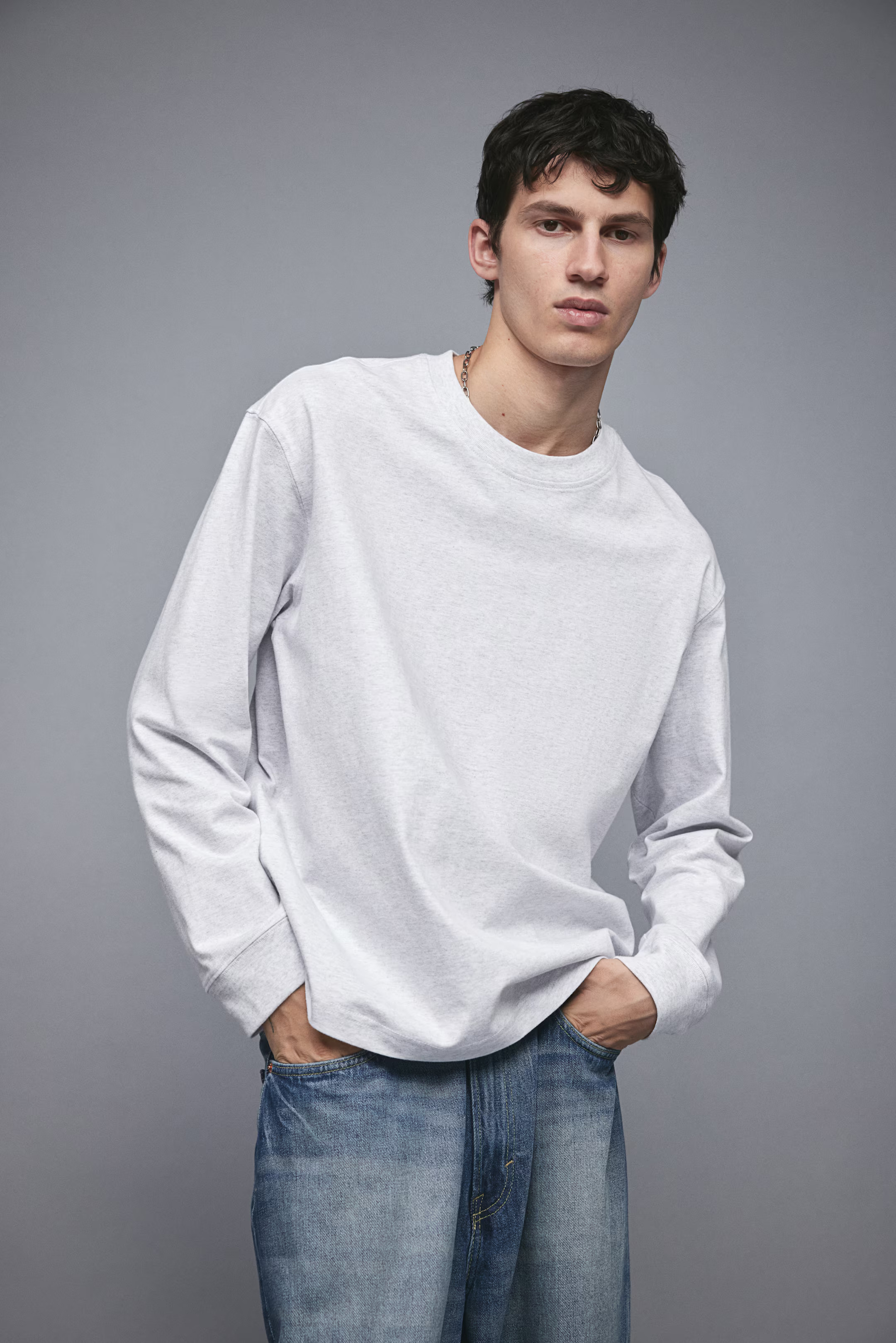 Loose Fit Cotton Jersey Shirt - Cream - Men | H&M US | H&M (US + CA)
