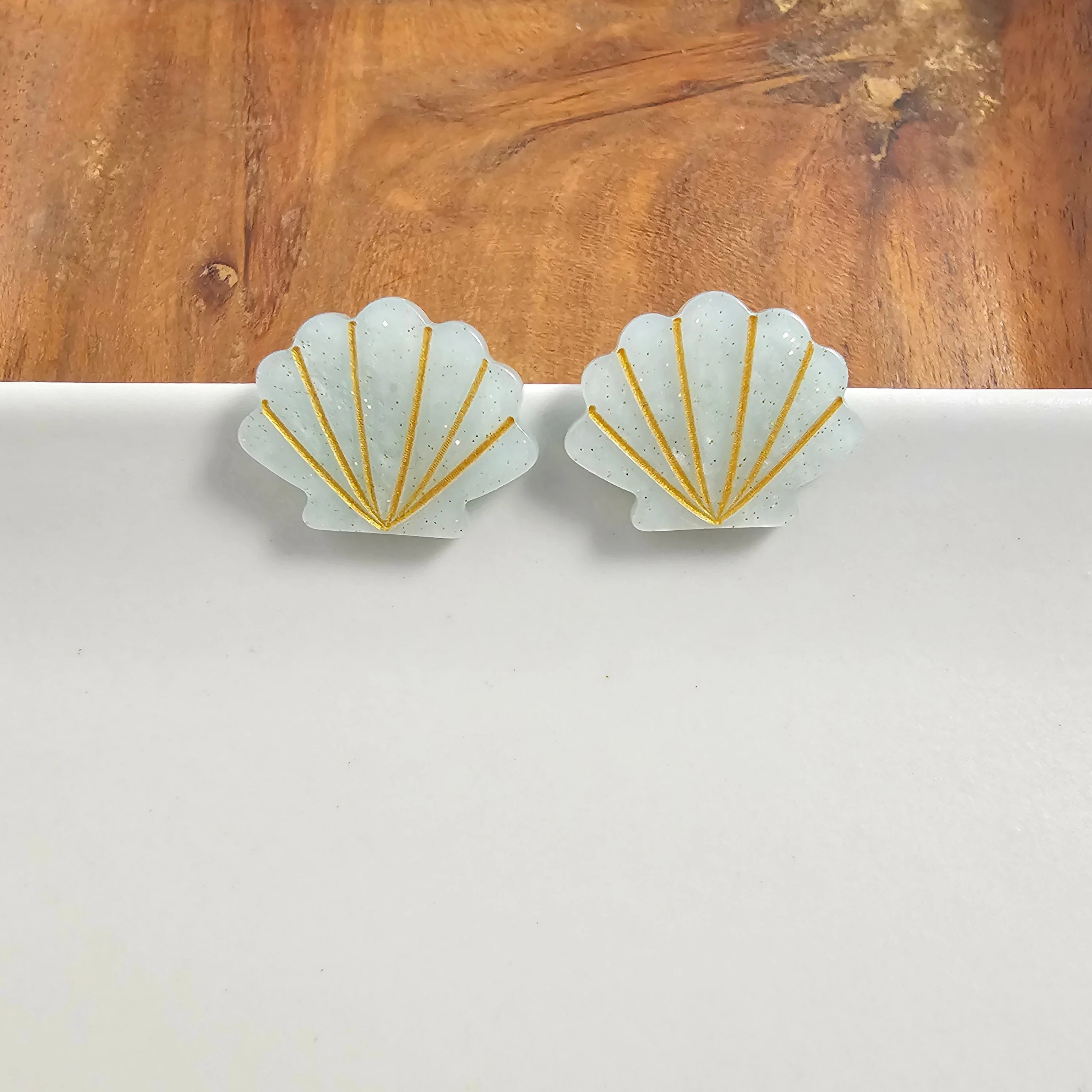 Seashell Studs - Seafoam Pearl | Spiffy & Splendid