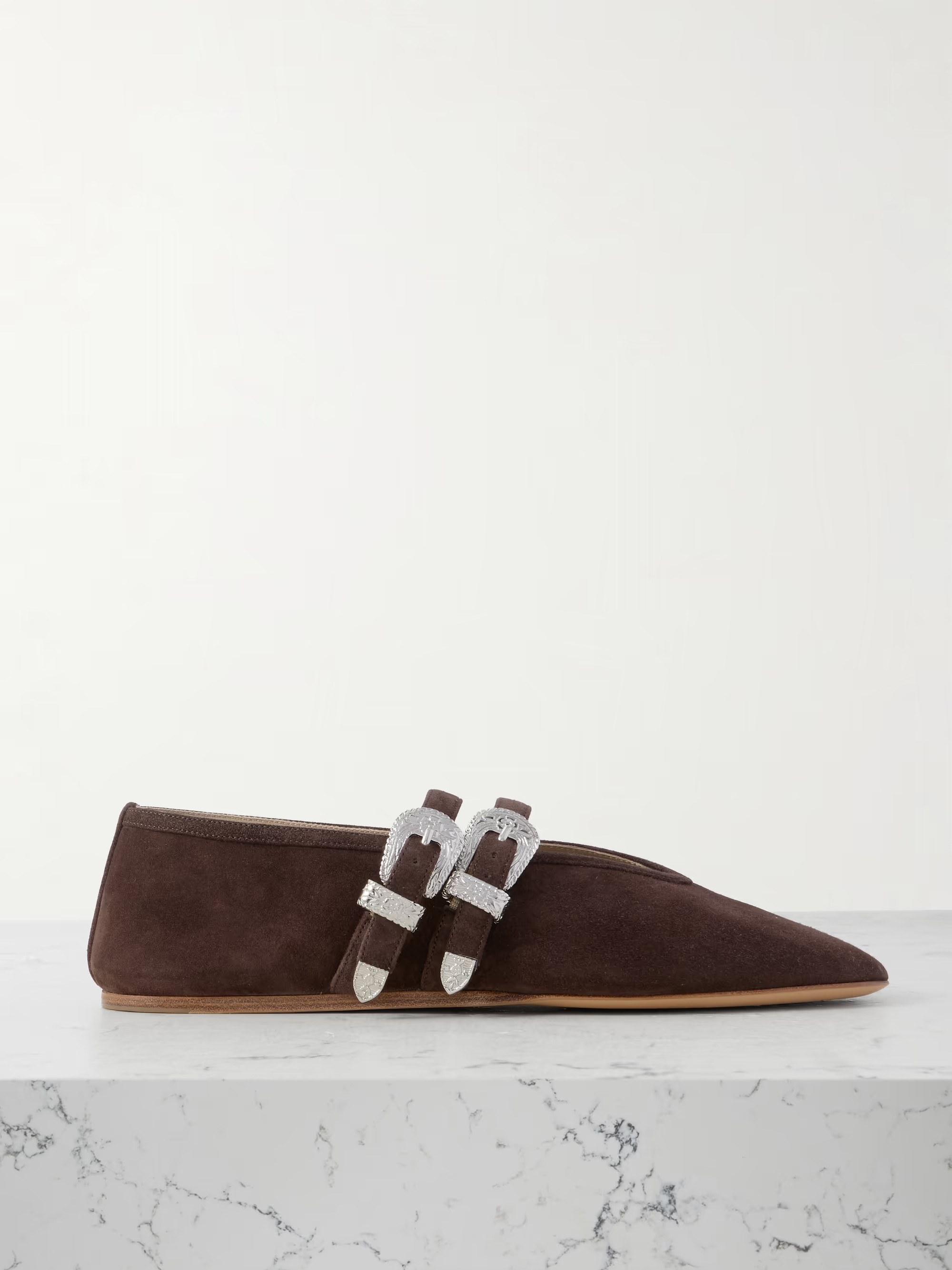 Claudia suede Mary-Jane ballet flats | NET-A-PORTER (UK & EU)