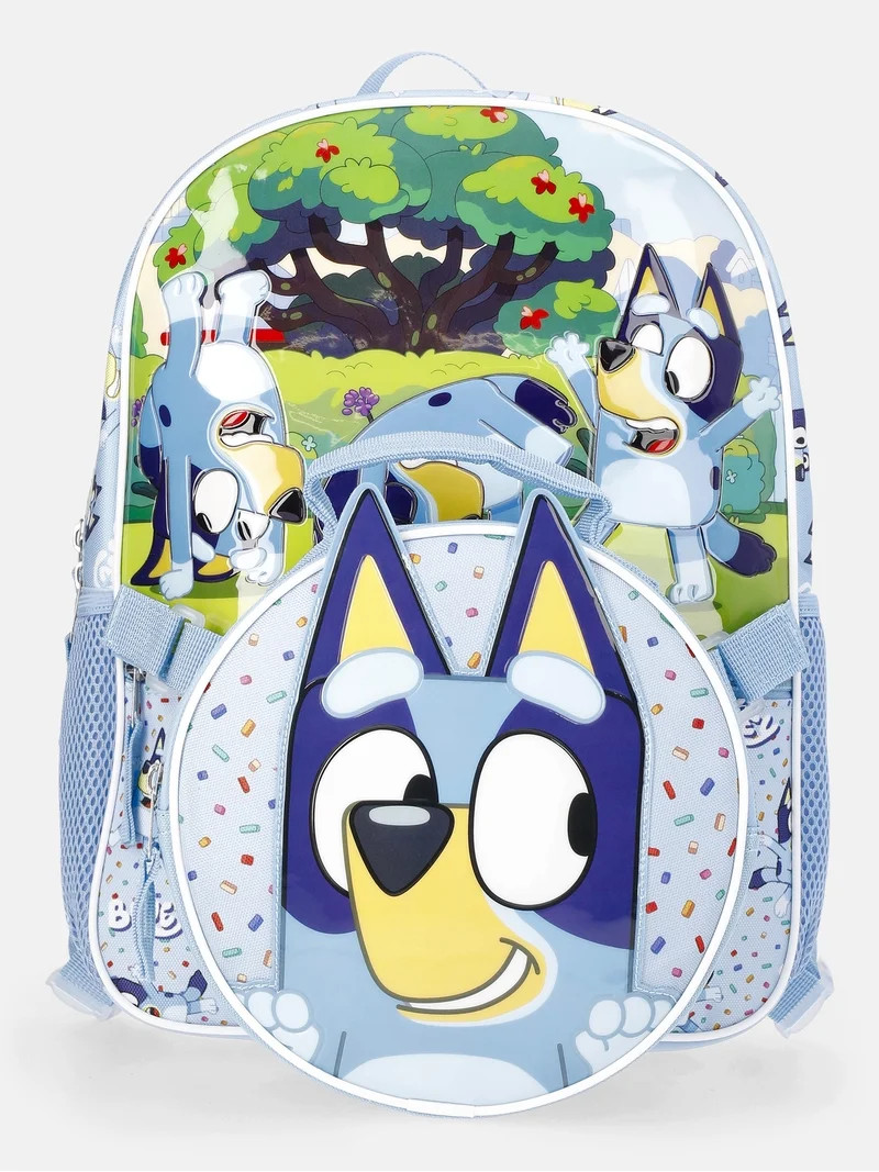BBC Bluey 14" Toddler Backpack with Lunch kit - Blue | Walmart (US)