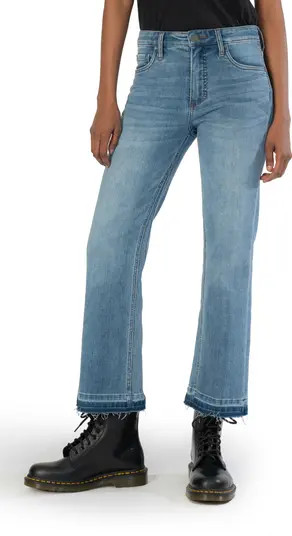 Kelsey Fab Ab High Waist Release Hem Crop Flare Jeans | Nordstrom