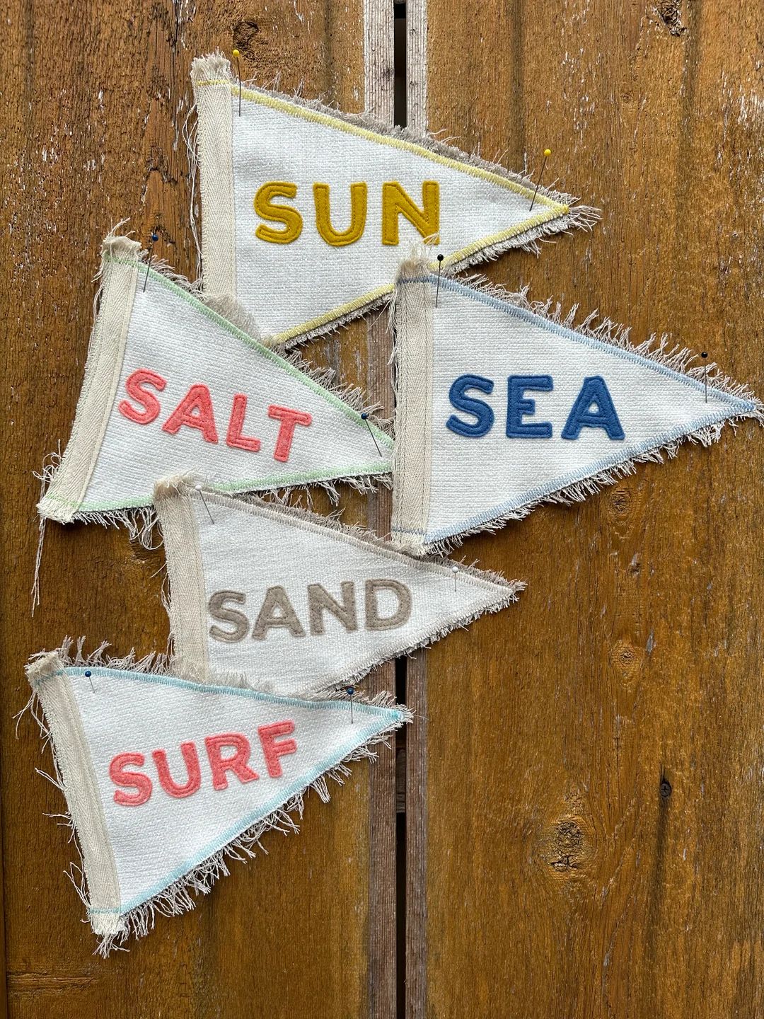 Vintage Inspired Mini Summer Pennant Neutral White Beige/tan California Surf Salt Sand Sun Sea Wh... | Etsy (US)