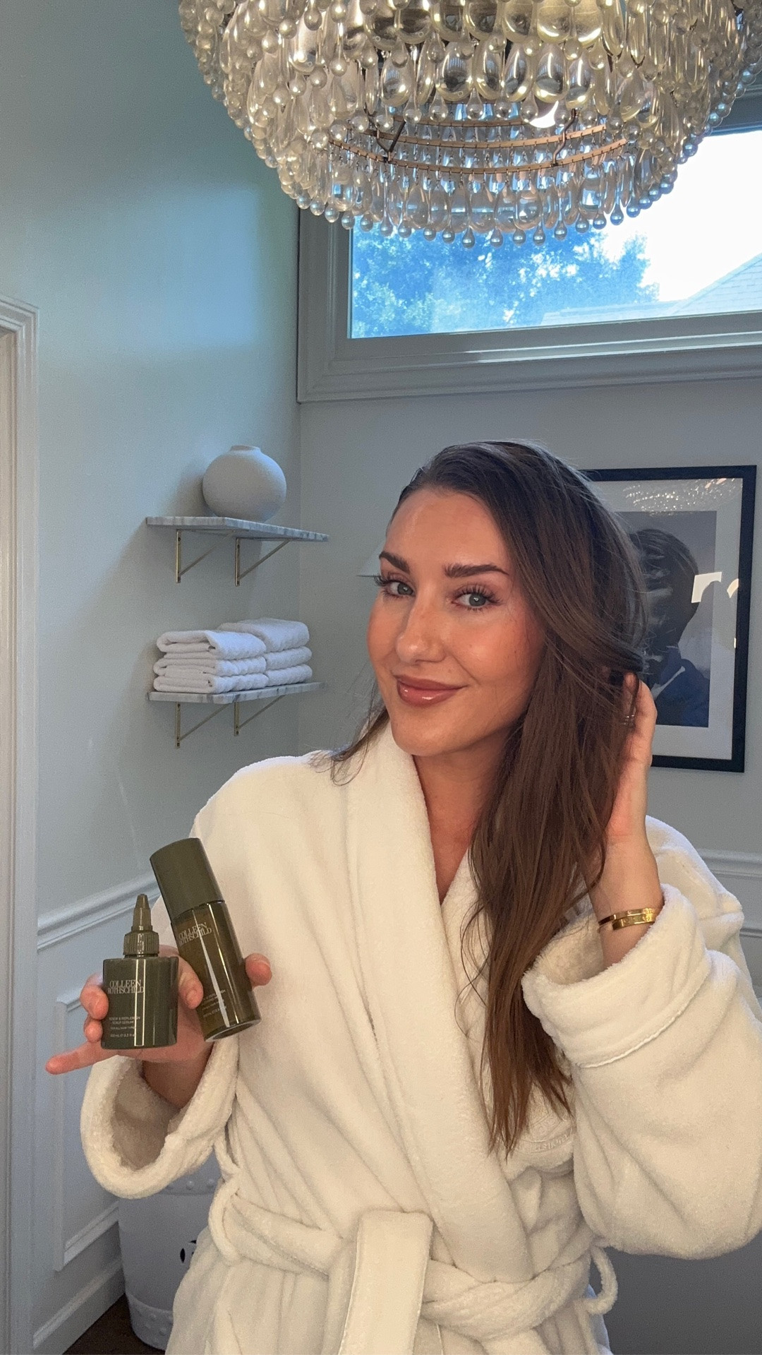 Get my fav hair towel FREE when you buy both the scalp serum and glossing mist 💫 @Colleen Rothschild 
Healthy hair begins at the scalp. A good nourishing non greasy scalp serum is key to balance the scalp (LESS OILINESS), keep buildup at bay, and grow overall healthier hair. 
#CRPartner

#LTKBeauty