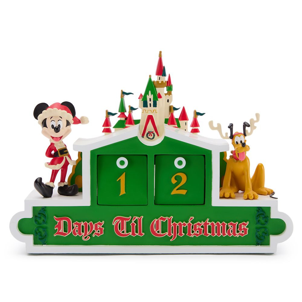 Santa Mickey Mouse and Pluto Holiday Fantasyland Castle Countdown Calendar Figure | Disney Store
