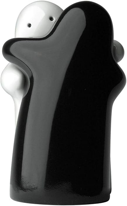 Salt and Pepper Shakers Cute Decorative Novelty Hugging Shakers Couple Set Black and White Modern and Vintage Hug Design Easy to Refill and Dispenser Shaker Set | Amazon (US)