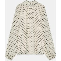 Zara - Polka Dot Print Blouse - Women - Brown White - Women | Zara US