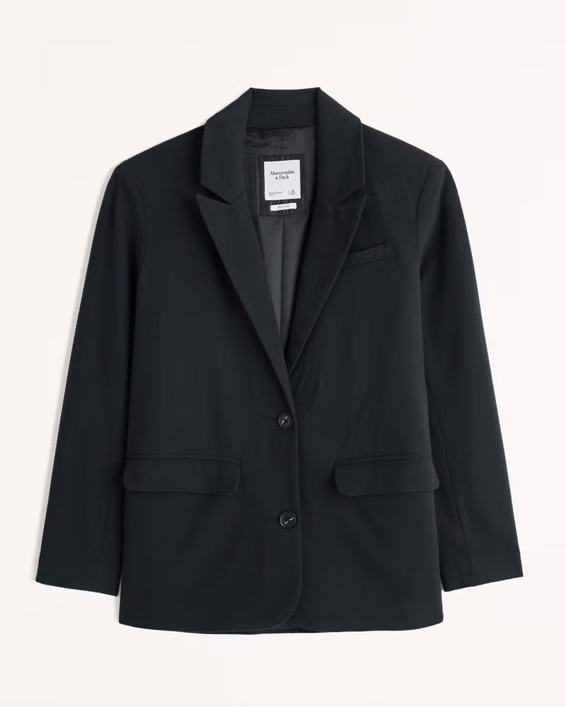 Abercrombie & Fitch Women's Boyfriend Suiting Blazer in Black - Size XS PETITE | Abercrombie & Fitch (US)