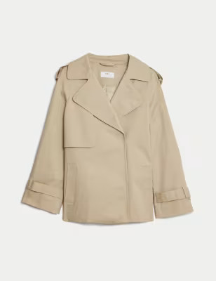 Cotton Rich Short Trench Coat | M&S Collection | M&S | Marks & Spencer IE