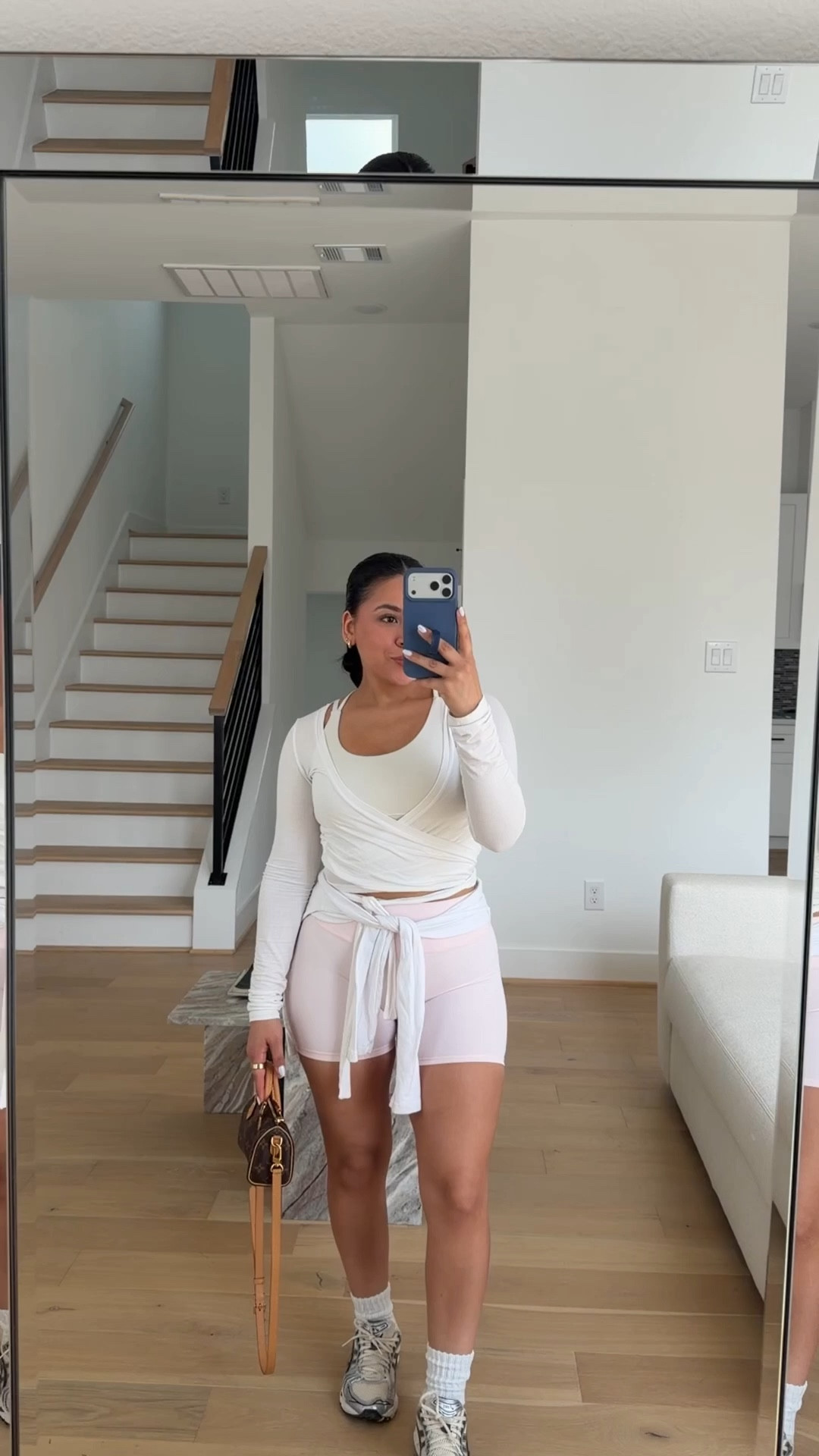 Shorts: small
Sports bra: 4 
Wrap top: small
White socks 
Sneakers: 6.5 women 

#LTKActive #LTKgrwm #LTKdayinmylife