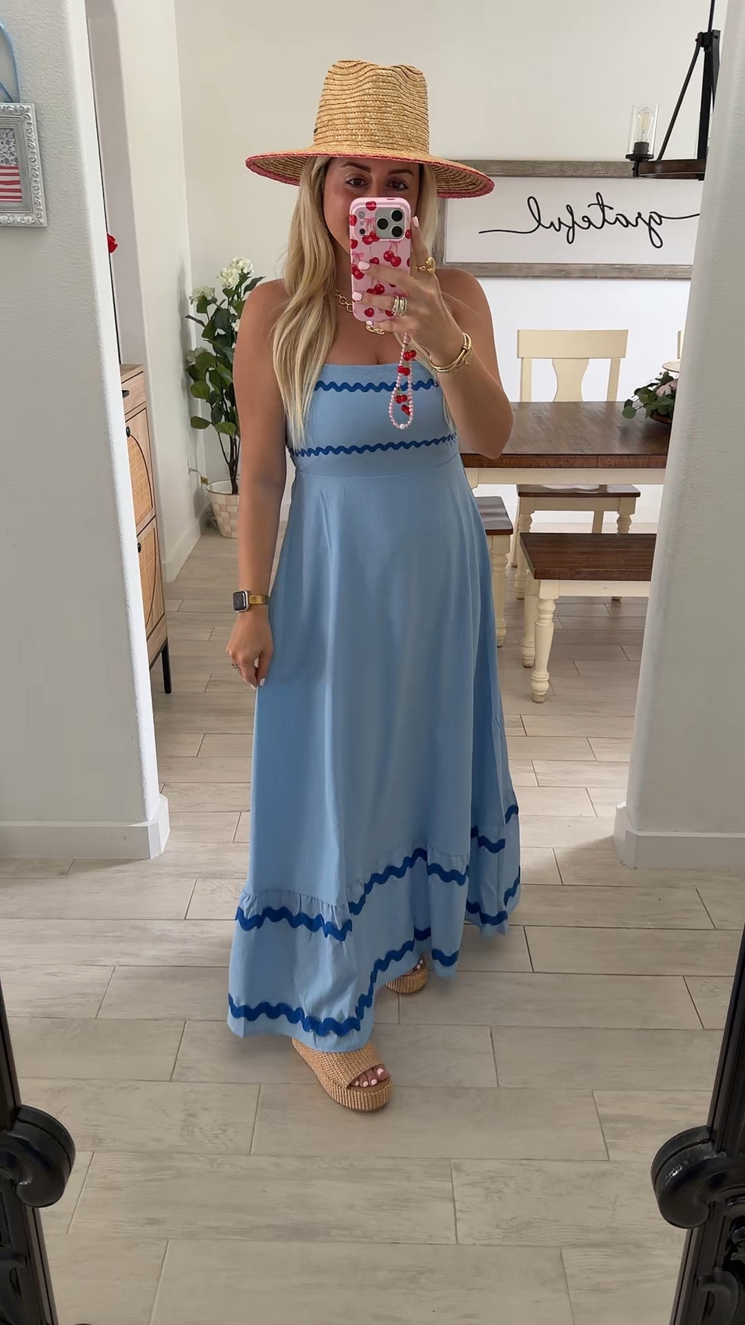 Maxi dress 30% off right now! 
Vacation, date night 4th of July outfits
Wedges so comfy and tts

#LTKSaleAlert #LTKootd