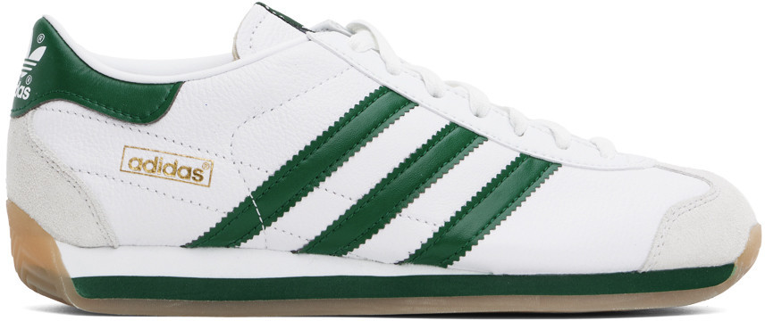 adidas Originals White & Green Country OG Sneakers | SSENSE