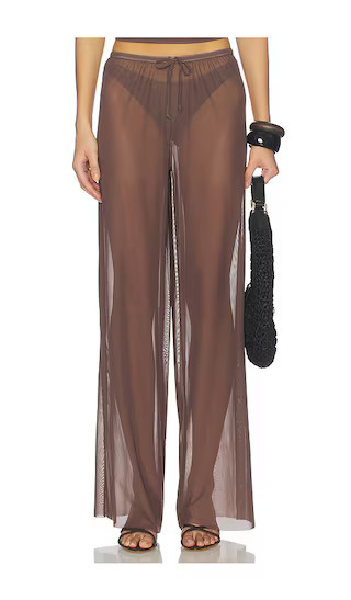 Riley Wide Leg Pant in Rosewood Mesh | Revolve Clothing (Global)
