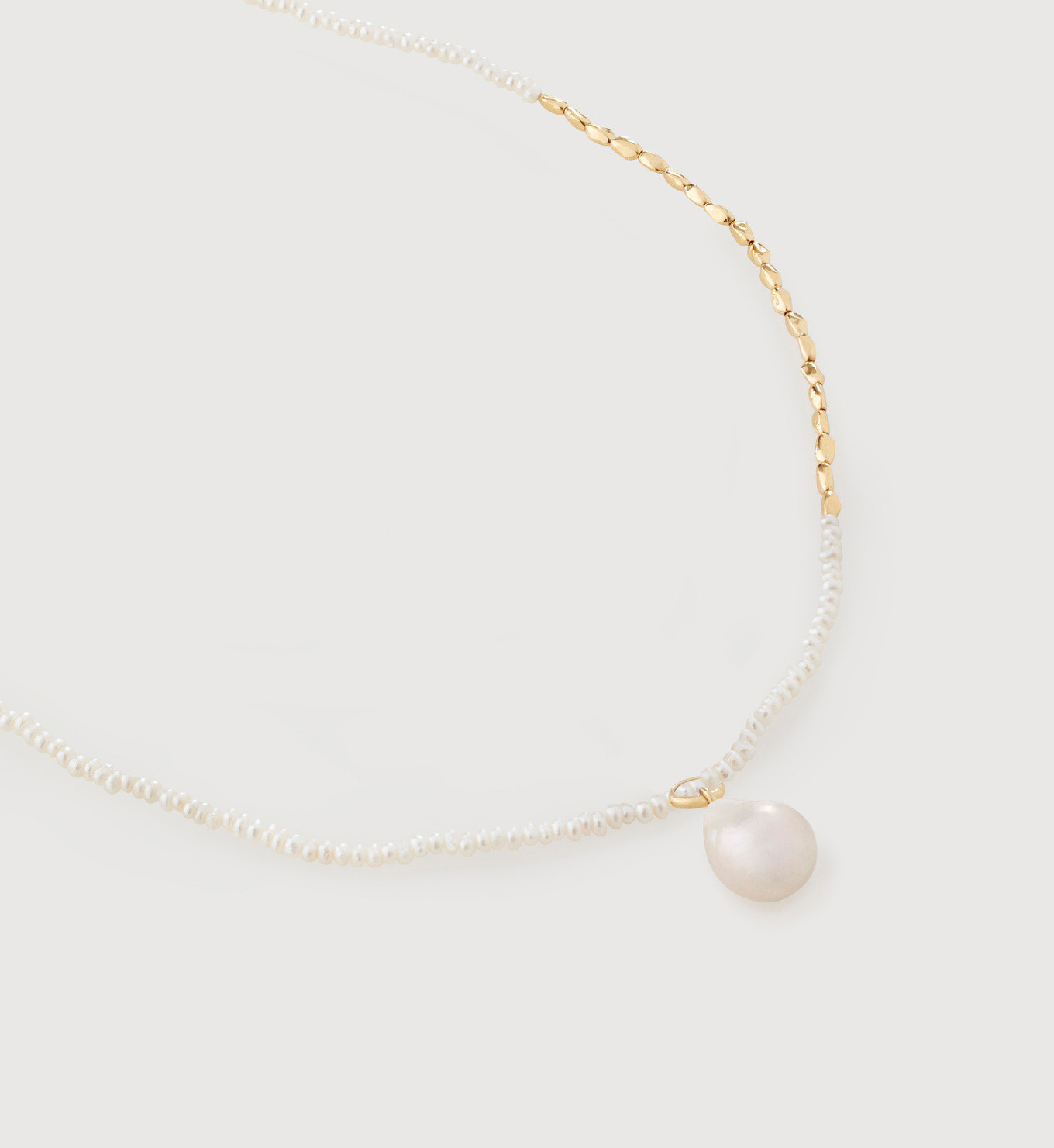 Nura Baroque and Mini Nugget Pearl Beaded Necklace | Monica Vinader (Global)