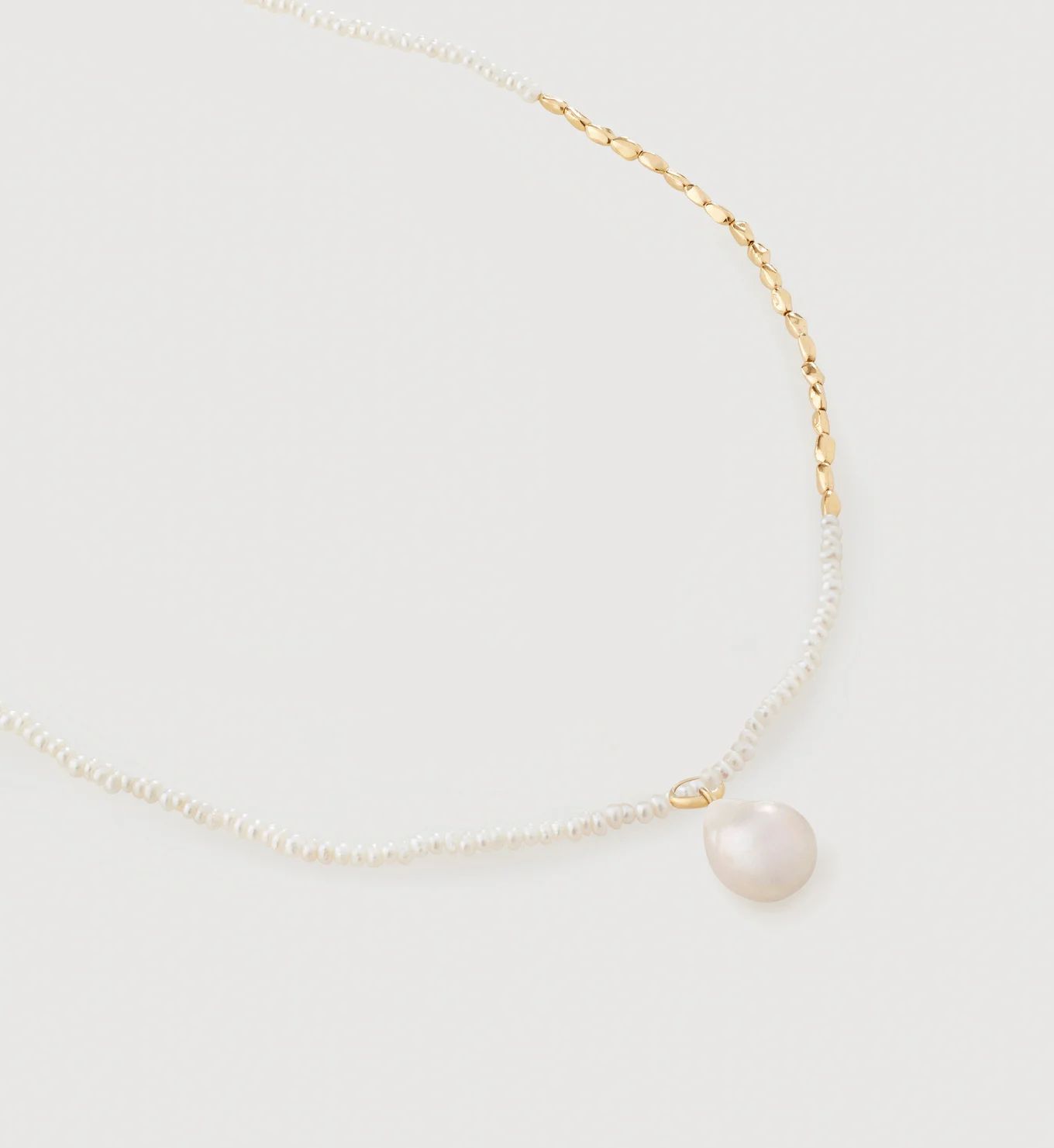 Nura Baroque and Mini Nugget Pearl Beaded Necklace | Monica Vinader (Global)