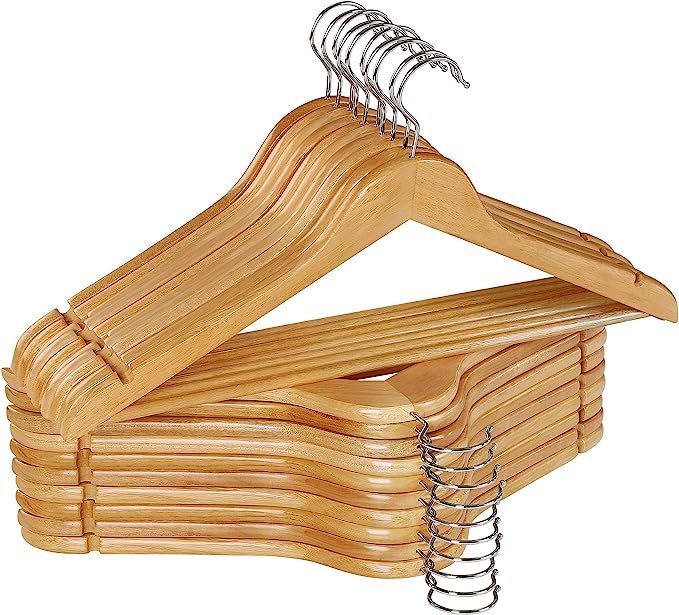 Utopia Home Non-Slip Premium Wooden Hangers - 360-Degree Rotatable Hook - Durable & Slim - Should... | Amazon (US)