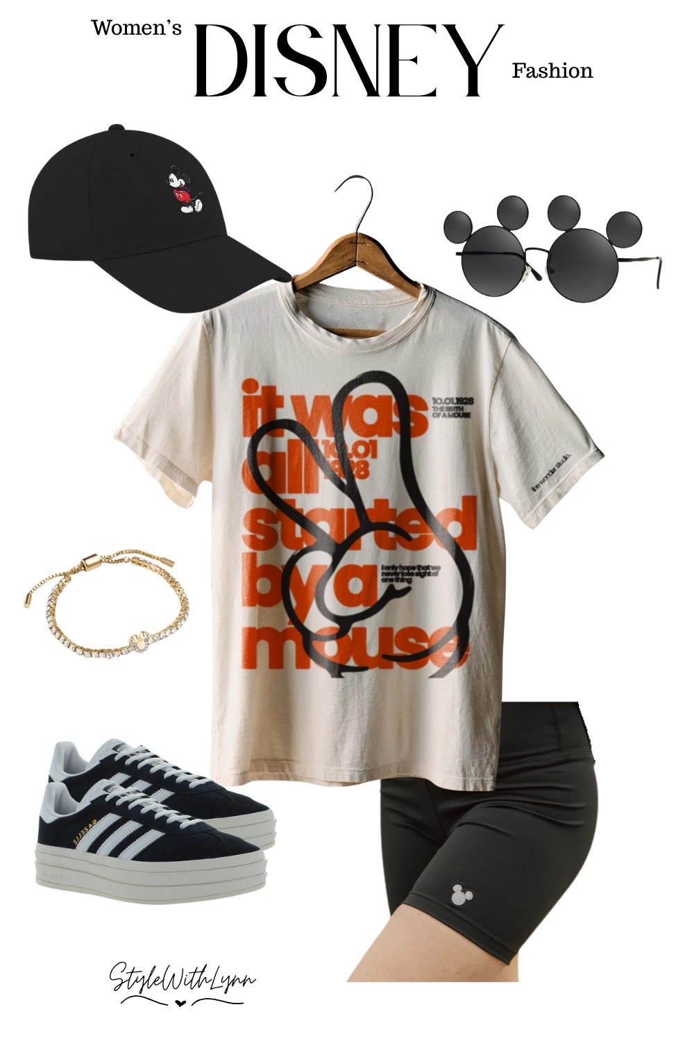 This women’s Disney park outfit is stylish, comfy, and perfect for any Disney park! Featuring a “It Was All Started By A Mouse”graphic tee, biker shorts, platform adidas sneakers, a Mickey hat, and fun accessories. 

Shop this look now for your next Disney trip! #DisneyOutfit #DisneyStyle #DisneyParksFashion #EpcotOutfit #DisneyVacationOutfits


#LTKTravel #LTKStyleTip