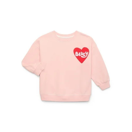 Bluey Toddler Valentine's Day Graphic Tee with Long Sleeves, Sizes 12M-5T | Walmart (US)