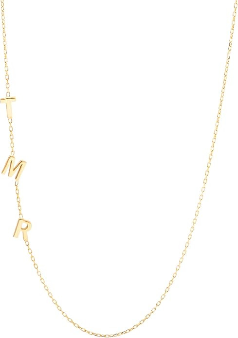 SilveristicJewelry 925 Sterling Silver Sideways Initial Necklace, Custom Letter Name Necklace wit... | Amazon (US)