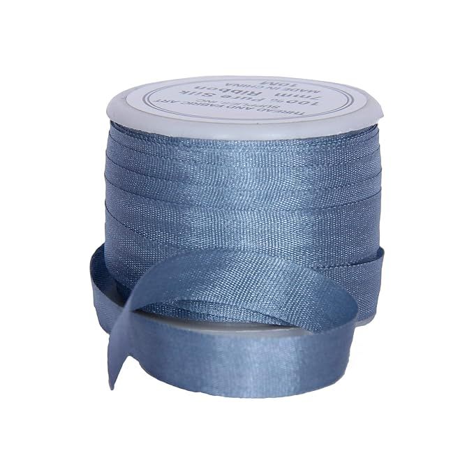 Threadart 100% Pure Silk Ribbon - 7mm Slate Blue - No. 012-3 Sizes - 50 Colors | Amazon (US)