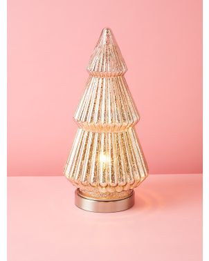16in Antique Mercury Glass Tree Uplight | Seasonal Decor | HomeGoods | HomeGoods