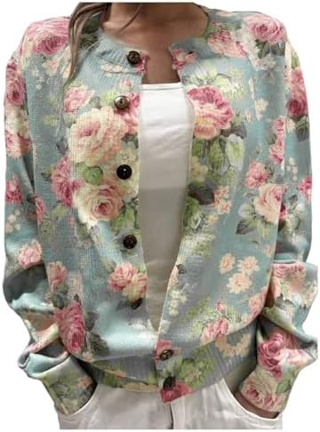 SOLY HUX Women's Floral Print Button Down Cardigan Sweater Lightweight Cozy Fall Outfits Trendy 2... | Amazon (US)