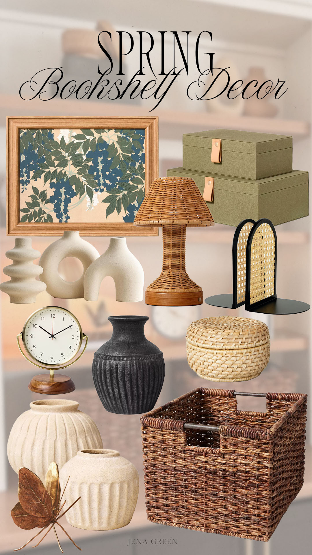 Spring Bookshelf Decor | Spring Decor  

 #LTKSeasonal #LTKHome