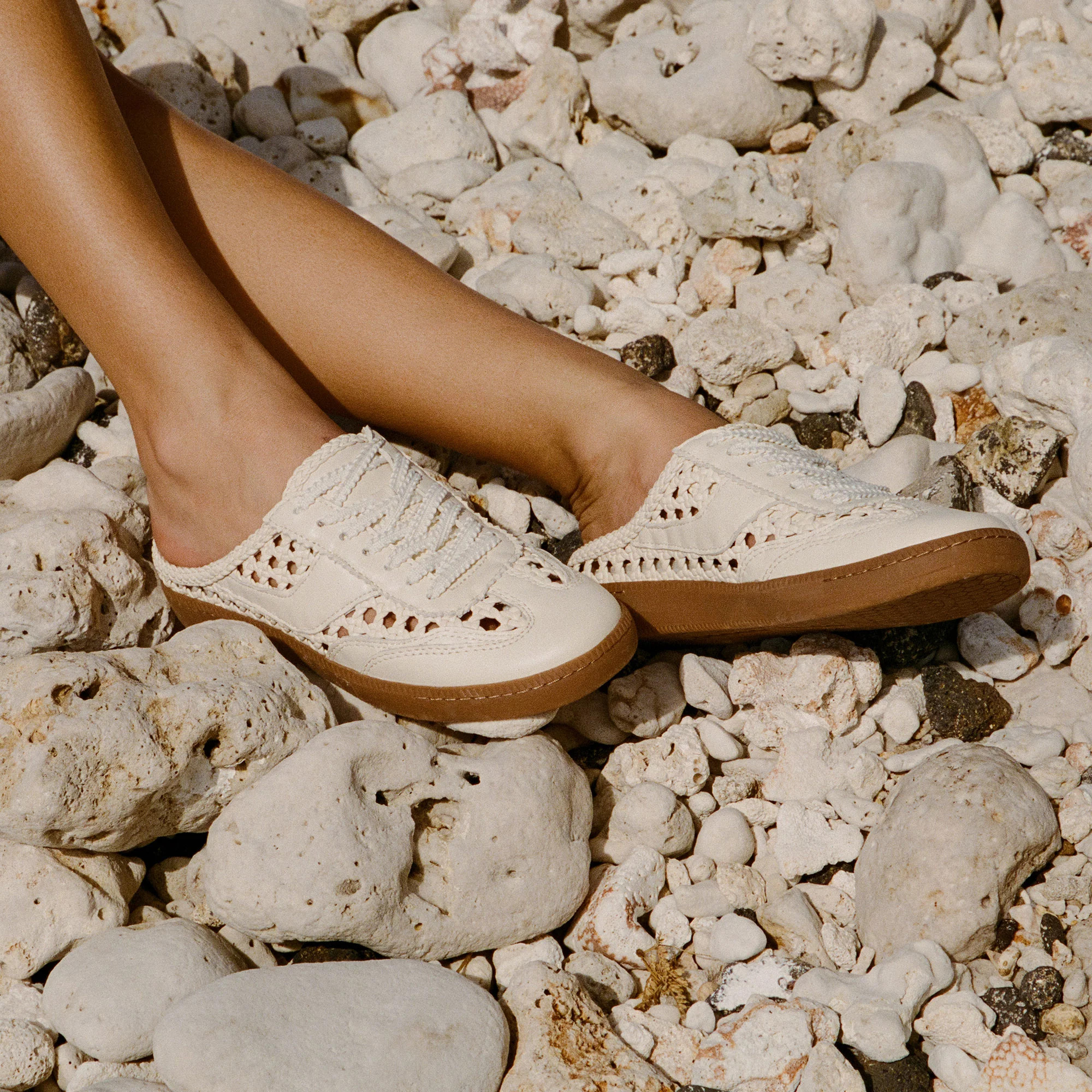 Notice Slide Woven Sneakers Off White Woven Stella | DolceVita.com