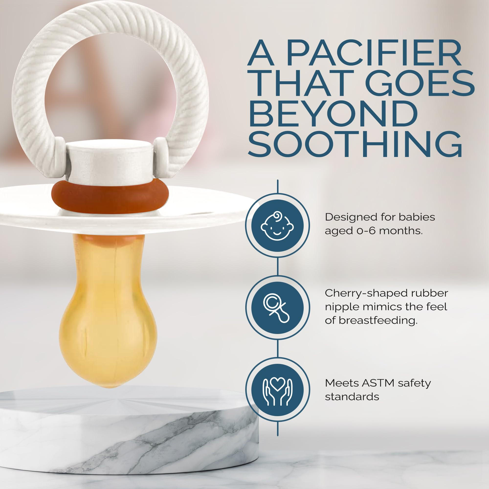 Itzy Ritzy Natural Rubber Pacifiers, Set of 2 – Natural Rubber Newborn Pacifiers with Cherry-Sh... | Amazon (US)