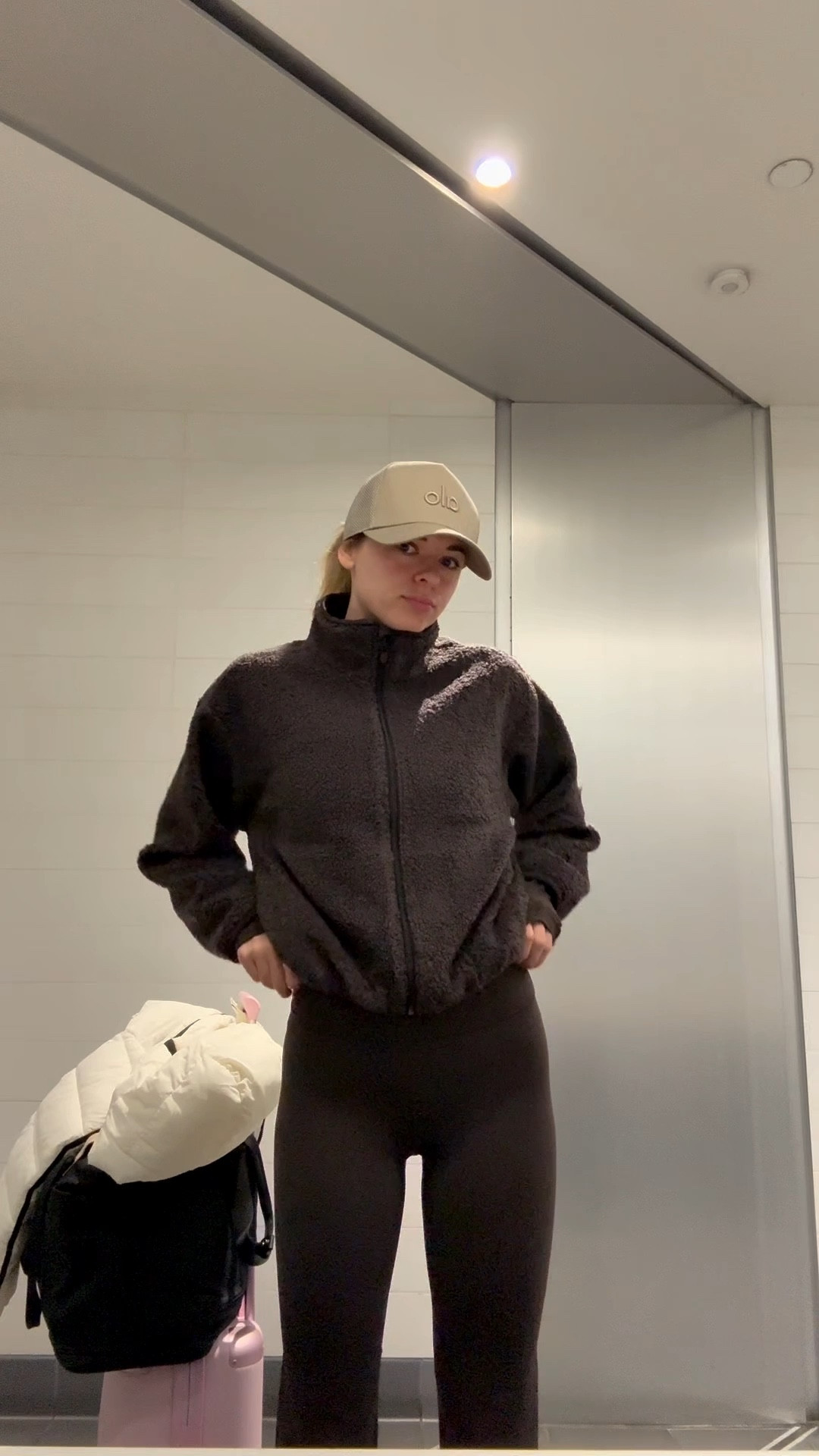 cozy airport fit! This boucle pullover is so soft & the perfect color. Paired it with flare leggings which are super flattering! 🧸

#LTKActive #LTKdayinmylife #LTKCyberWeek