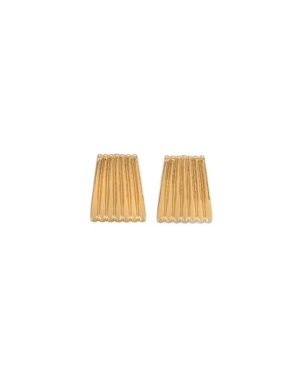 Heaven Mayhem Ribbed Gold Statement Earrings – Women’s 18K Gold-Plated Lightweight Rectangle ... | Amazon (US)