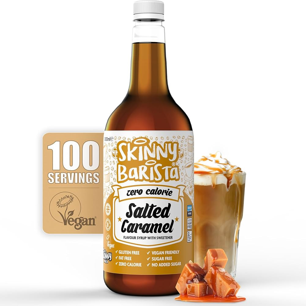 Skinny Food Co Salted Caramel Syrup Zero Calorie 1L - Sugar Free Coffee Syrups For Tea, Hot Choco... | Amazon (UK)