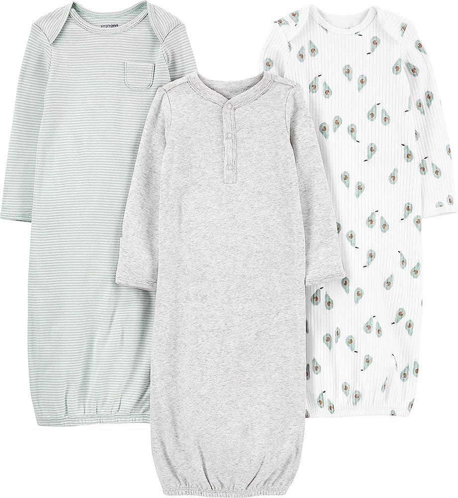 Simple Joys by Carter's Baby 3-Pack Neutral Cotton Sleeper Gown | Amazon (US)