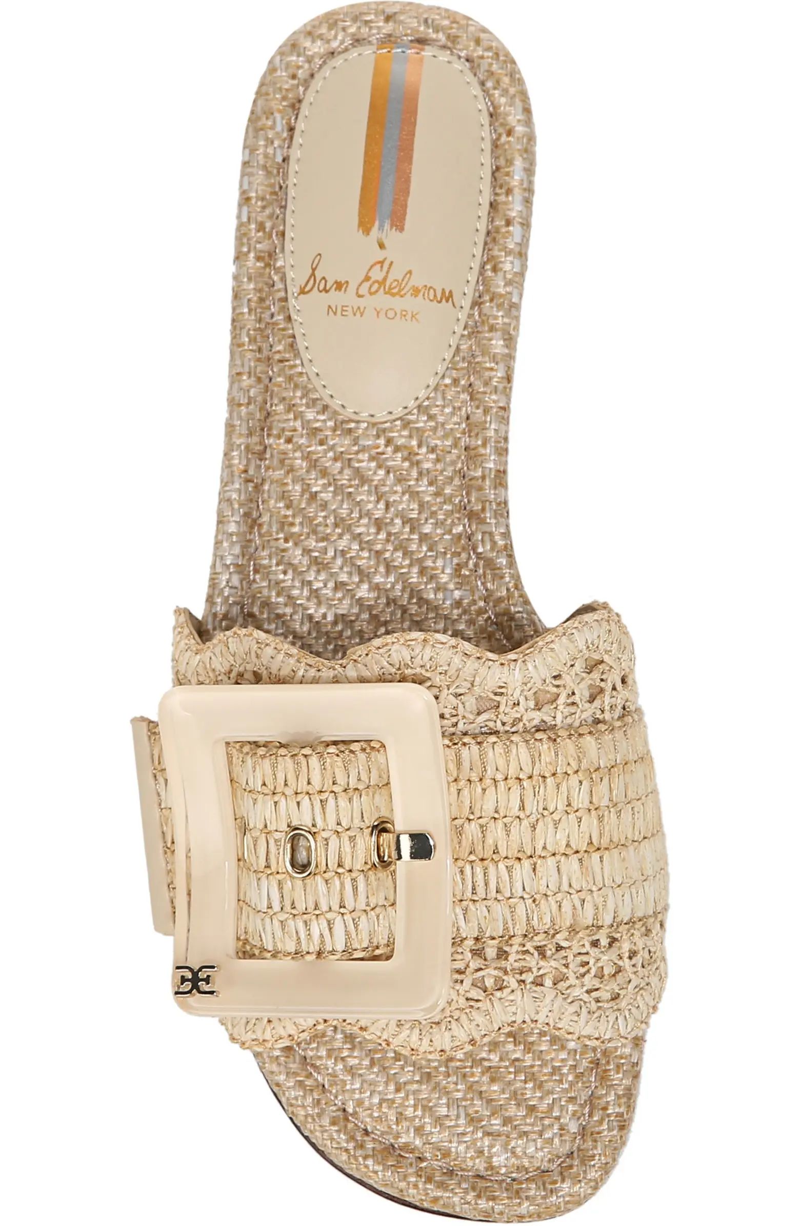 Bambi Raffia Buckle Slide Sandal (Women) | Nordstrom