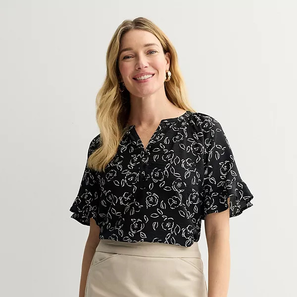 Women's Floral Blouses V Neck Long Sleeve Babydoll Flowy Spring Summer Top | Kohl's