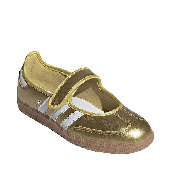 Womens adidas Samba Jane Athletic Shoe - Gold Metallic / Cloud White / Gum | Journeys