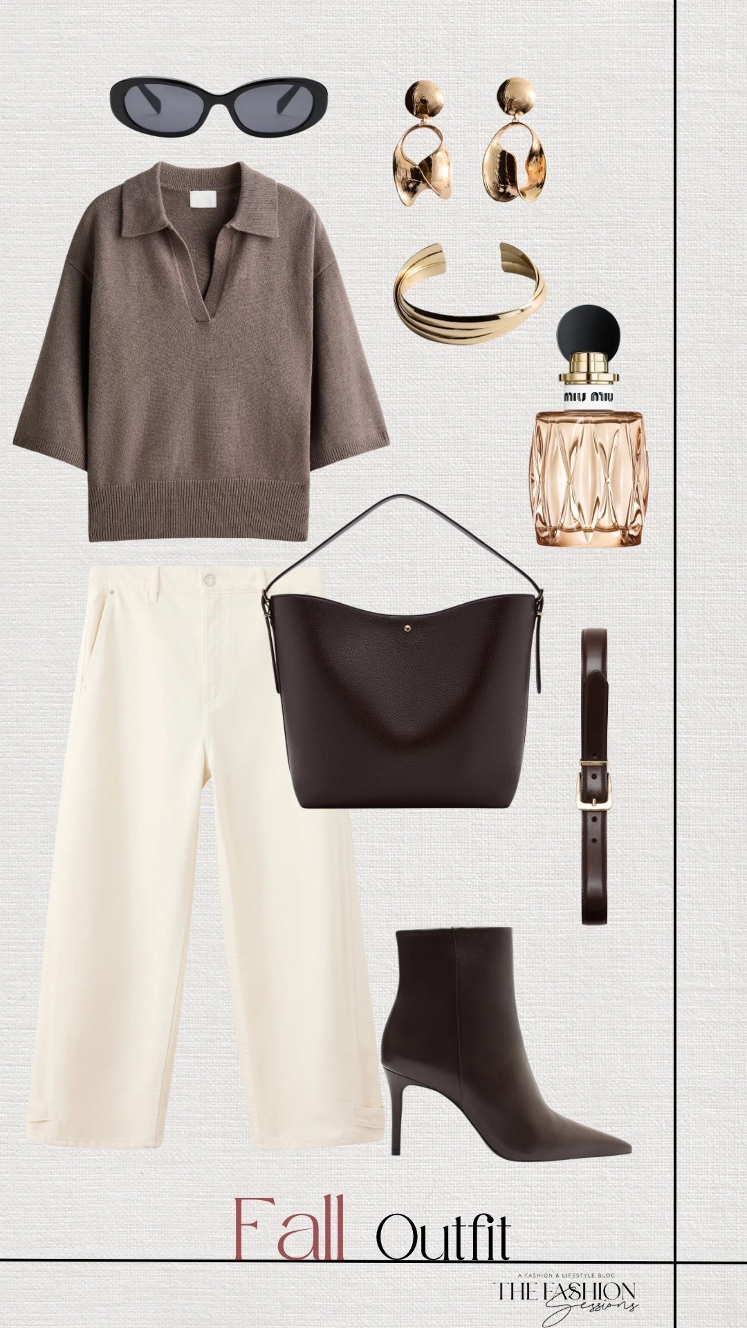 Fall Outfit | Collard Sweater Top | Light Cream Jeans | Ankle Boots | Tote Bag | Brown Belt | Miu Miu Perfume |

#LTKgrwm #LTKSeasonal #LTKootd