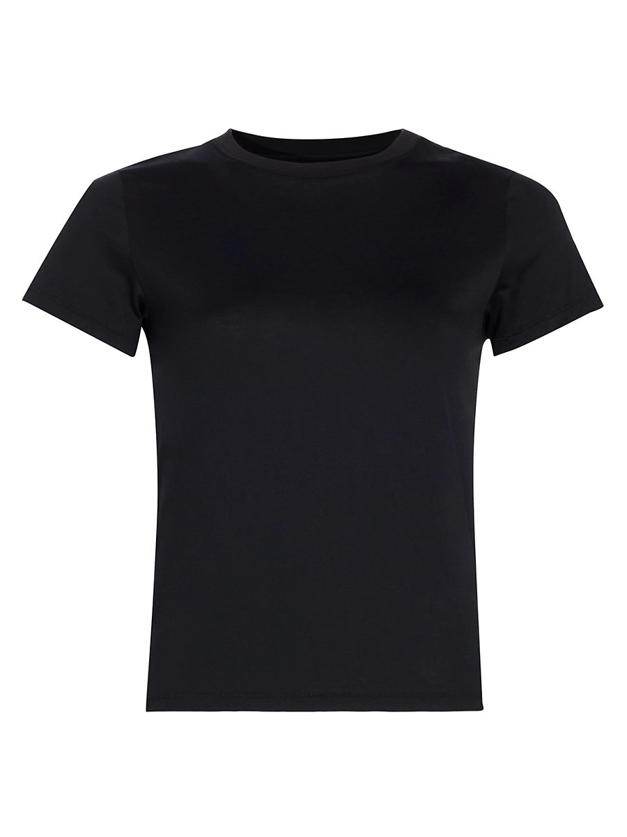 Women's Cotton Crop Baby T-Shirt - Black - Size XS | Saks Fifth Avenue