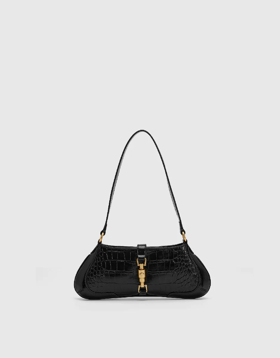 Croc Embossed Vegan Leather Shoulder Bag | Urban Revivo