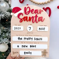 Dear Santa Board, Letter to Santa Board, Kids Christmas List Sign, Dry Erase Christmas Eve Sign, ... | Etsy (US)