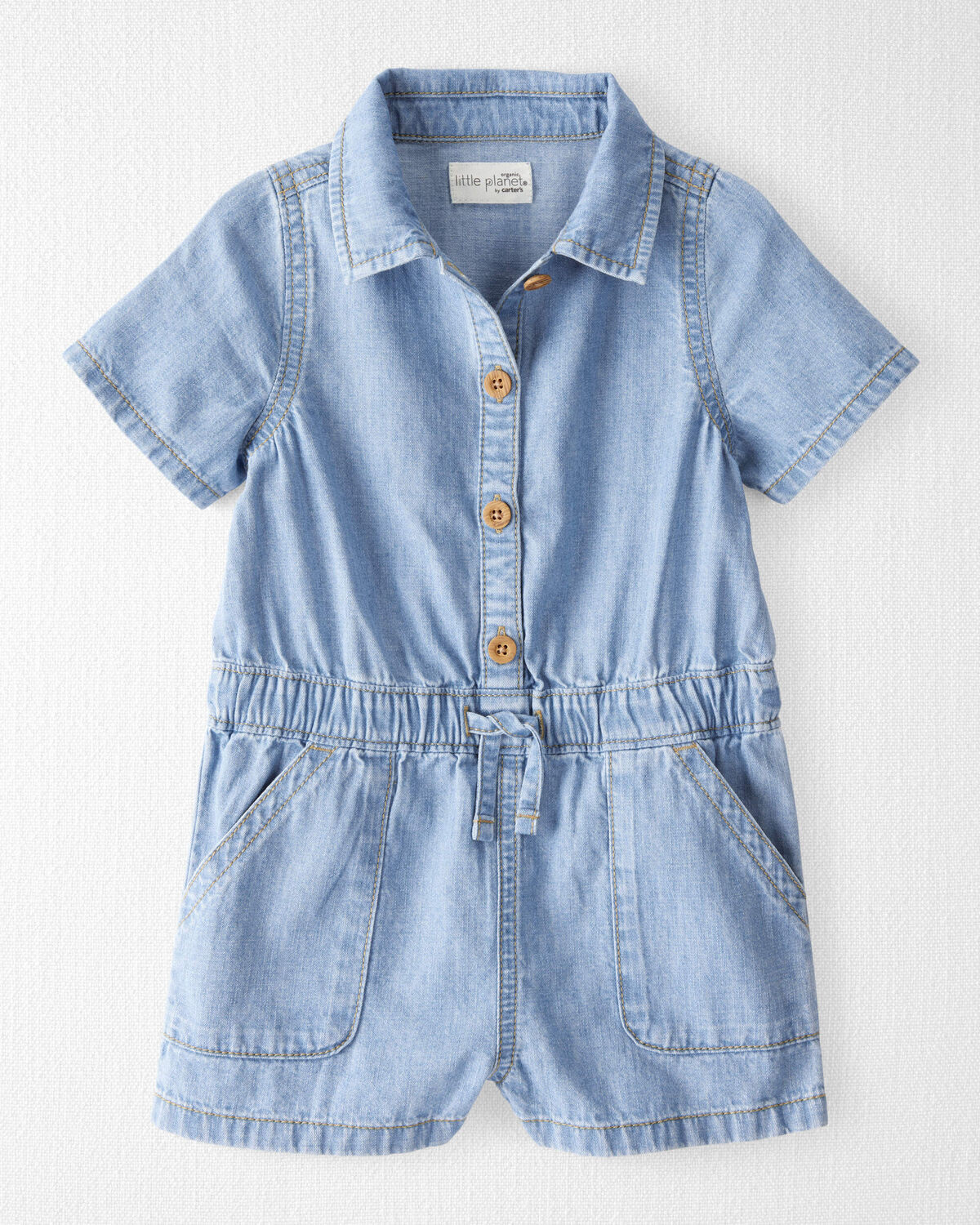 Toddler Organic Cotton Chambray Romper | Carter's Inc