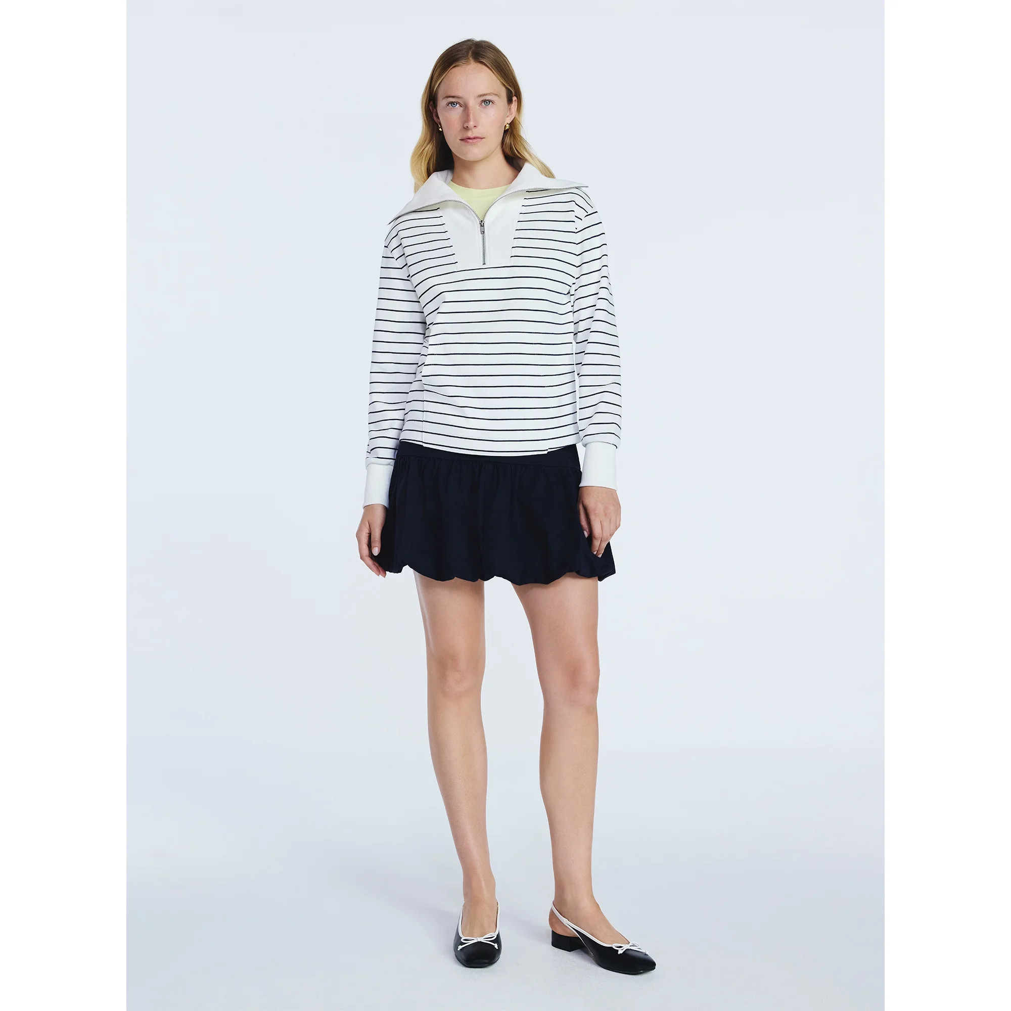 Free Assembly Women's and Women's Plus Sailor Collar Sweatshirt with Long Sleeves, Sizes XS-4X | Walmart (US)
