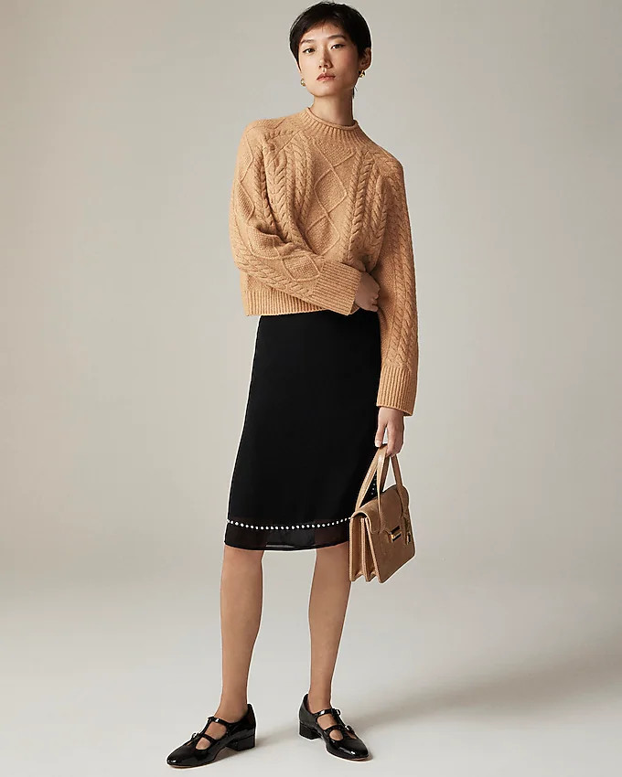 Cable-knit Rollneck&trade; sweater in Supersoft yarn | J. Crew US