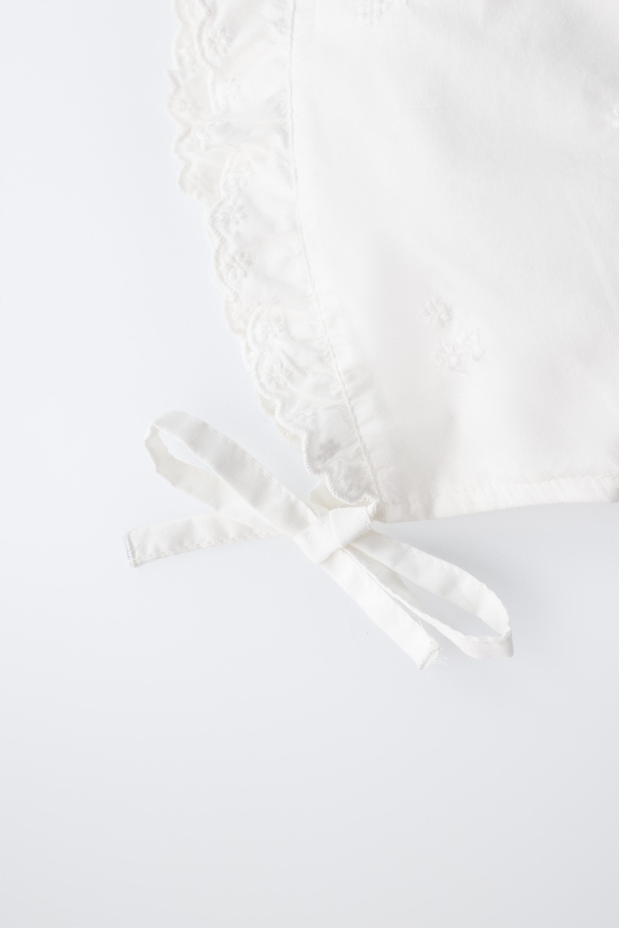 EMBROIDERED RUFFLE BONNET | Zara Canada