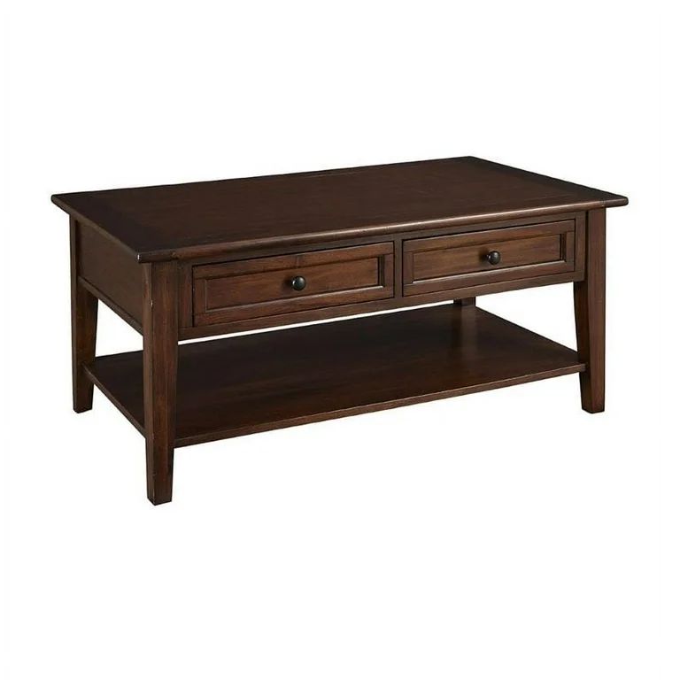 Bowery Hill 2 Drawer Coffee Table in Cherry Brown | Walmart (US)