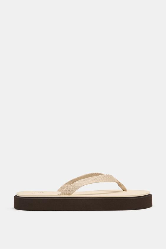 COMBINATION FLAT SANDALS | Zara US