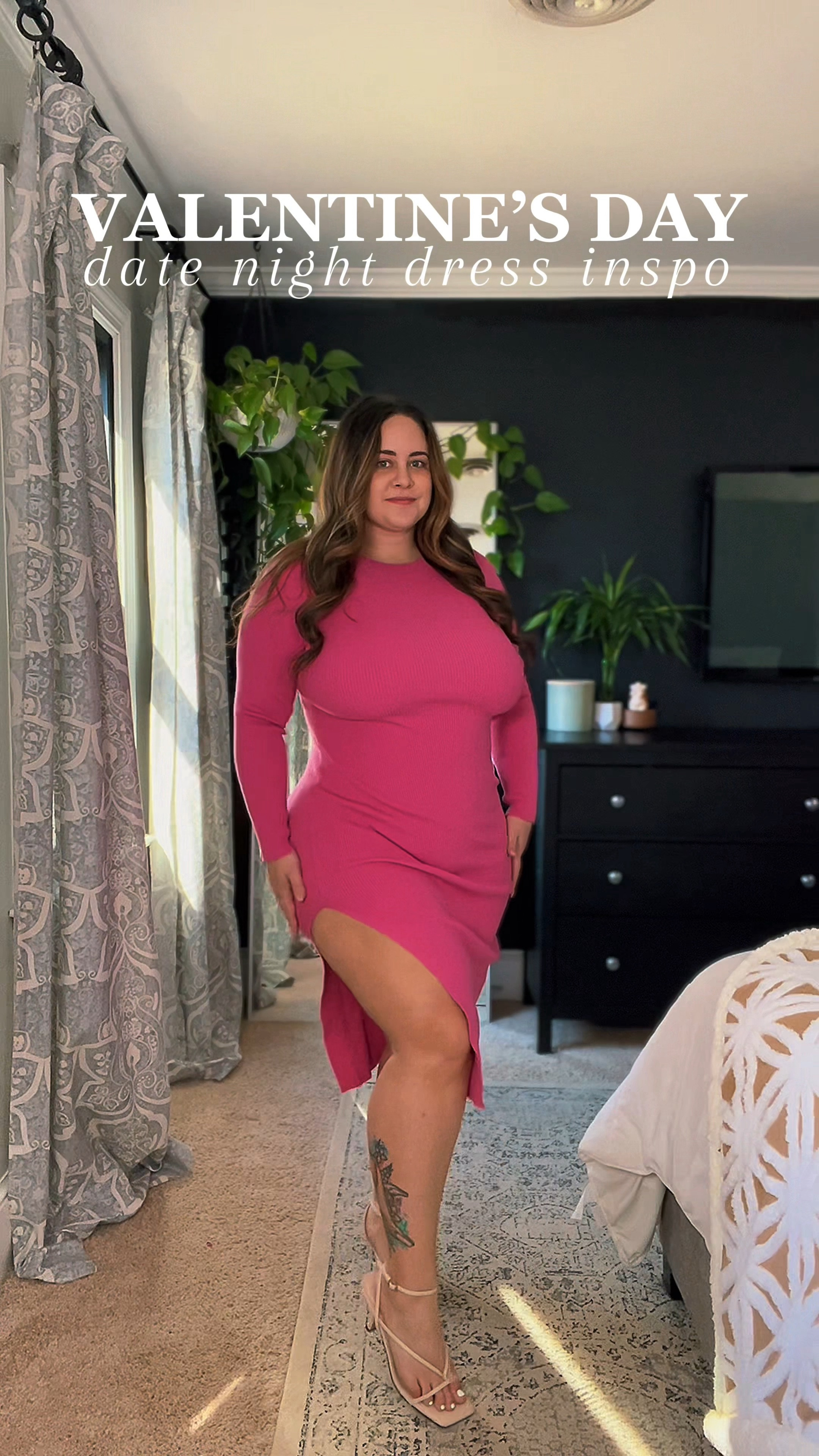 Curvy / midsize valentines date night dress inspo
Here is sizing for each dress: 

- Dress 1: SIZE XL, breathable cotton, bra/tape needed 

- Dress 2: SIZE L, fully smocked and super stretchy, strapless bra/tape needed 

- Dress 3: SIZE L, sweater dress, super stretchy, high slit, bra/tape needed 

- Dress 4: SIZE L, sweater dress, super stretchy, no slit, bra/tape needed 

- Dress 5: SIZE XL, ribbed with tie at the waist, side slit, tape needed 

- Dress 6: SIZE XL, sweater dress, fitted at waist, tape needed 

- Dress 7: SIZE XXL, ribbed, BUILT IN SHAPEWEAR AND BRA 

#LTKmidsize #LTKstyletip