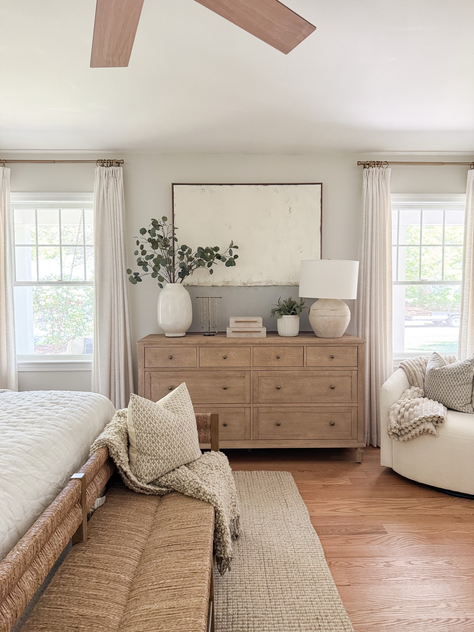 Layered coastal bedroom! This bedroom is all about relaxed layers, soft blues, and classic coastal patterns that make the space feel serene.

#LTKHome