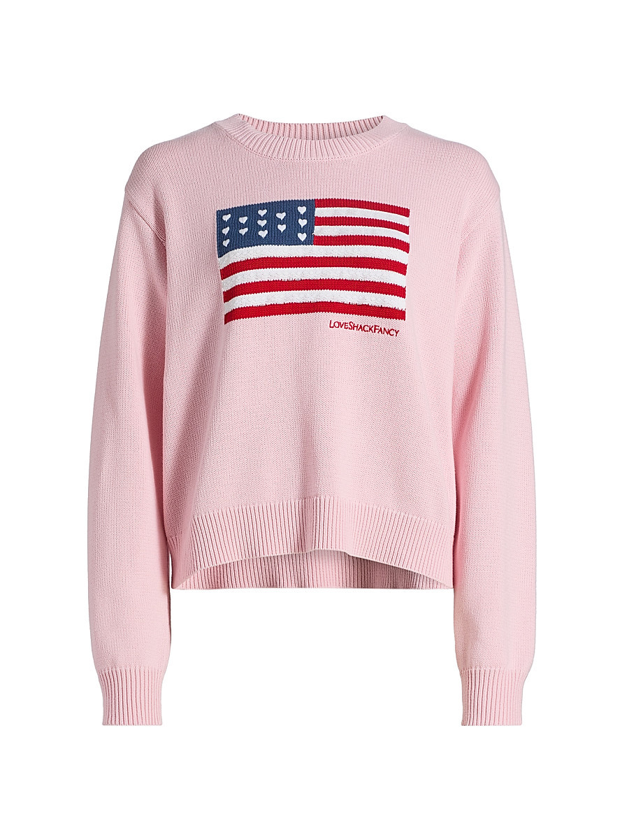 Women's Ty Flag Knit Crewneck Sweater - Blushing Liberty - Size XL | Saks Fifth Avenue