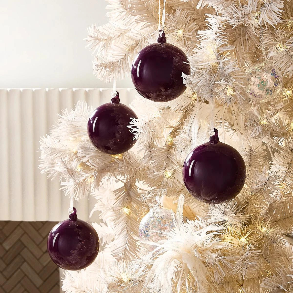 Cranberry Glass Ornament 4" - Set of 4 | Z Gallerie